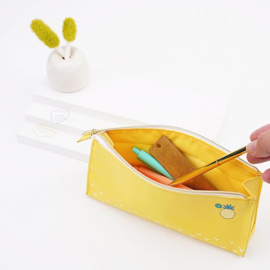 Yellow PU pencil case