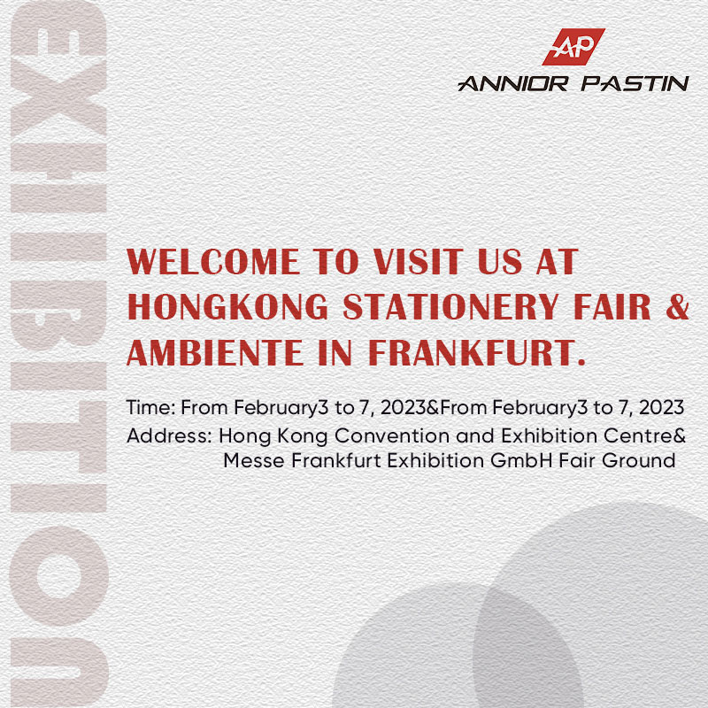 Bienvenido a visitarnos en Hongkong Stationery fair & Ambiente en Frankfurt